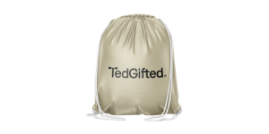 Eco gym bag - 34x46 cm, white strings - 8 mm