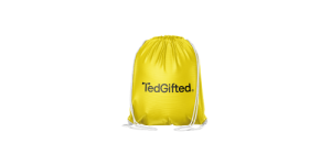 Gym bag - 27x37 cm, white strings - 8 mm