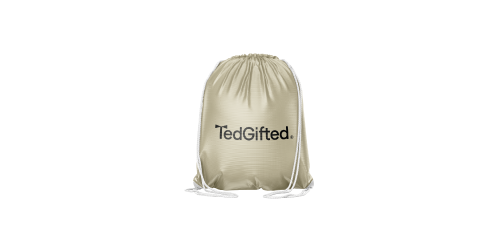 Eco gym bag - 27x37 cm, white strings - 8 mm