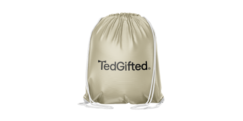 Eco gym bag - 34x46 cm, white strings - 8 mm